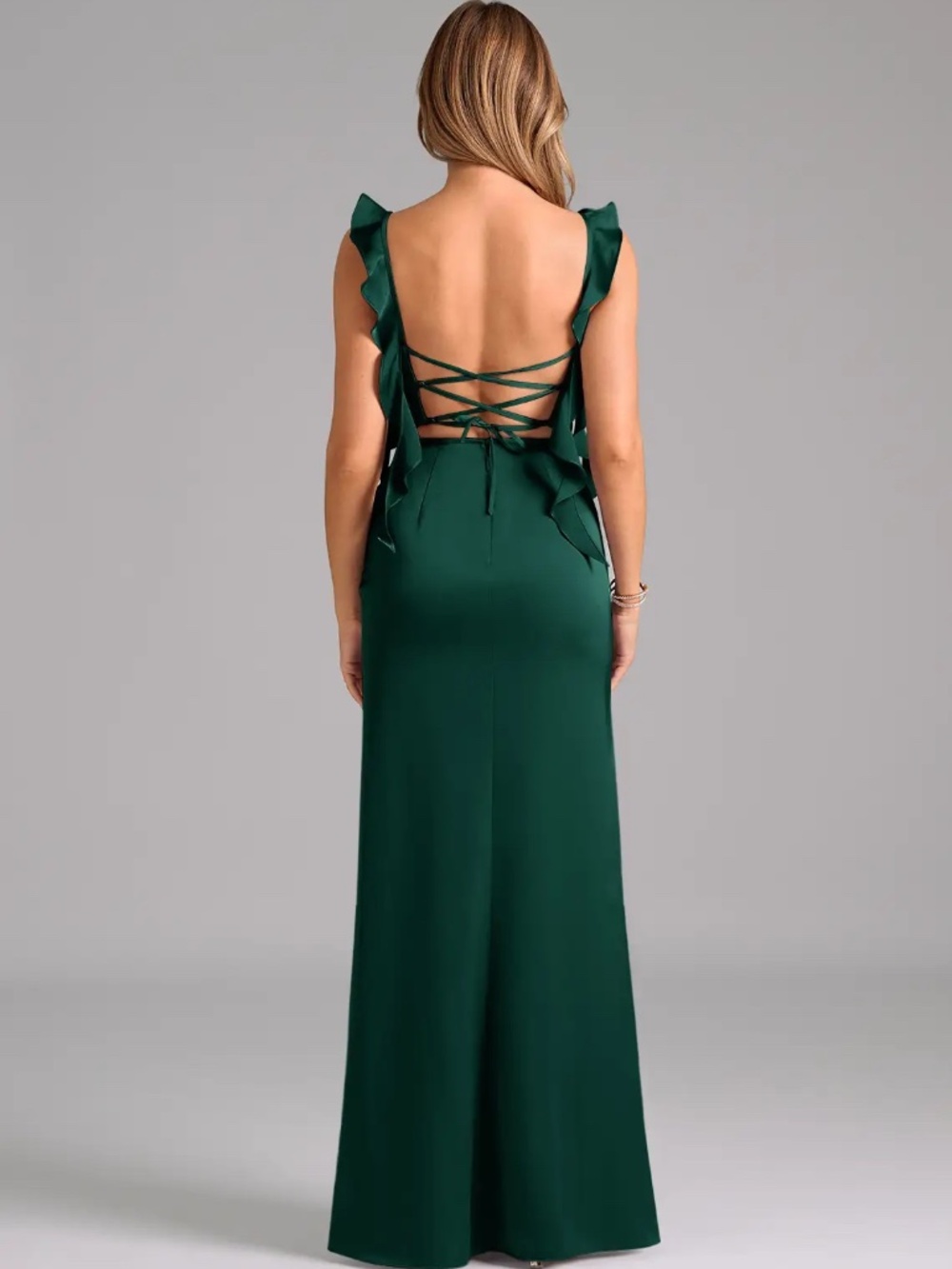 Emerald Green Size 6 Azazie Bridesmaid Dress - Picture 8 of 8